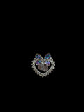 28mm Alloy Rhinestone Heart Beads