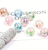 16mm Flower Print Beads-E22