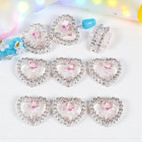 28mm Character Alloy Rhinestone Heart Beads-U12