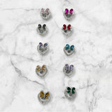 28mm Alloy Rhinestone Heart Beads