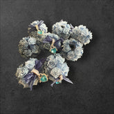 Fancy Rose Beads with Rhinestone Dangle Heart