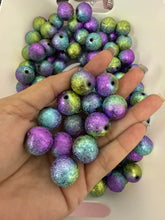 18mm Foil Peacock Colored Bead