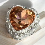 Rhinestone Metal Heart