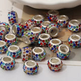 White multicolor rhinestone spacer-S3