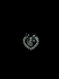 28mm Alloy Rhinestone Heart Beads