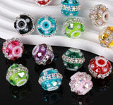18mm Hearts and Pearl with Rhinestone Beads(5pcs)