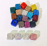 Clay Rhinestone Cube Solid Color Beads(5 pcs)