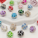 18mm Hearts and Pearl with Rhinestone Beads(5pcs)