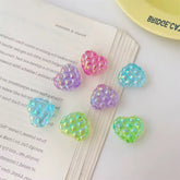 Heart Clear Quilted Clear Beads Mix