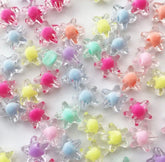 15mm Clear Double Layered Star Bead Mix