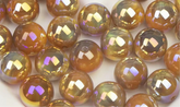 16mm Lavaflow Bicolor UV Beads Peach/Gold-O21