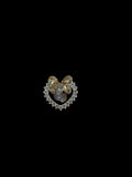 28mm Alloy Rhinestone Heart Beads