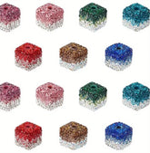 Clay Rhinestone Cube Ombre Color Beads(5 pcs)