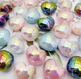 Chunky AV Glitter Heart Beads (5pcs)-Q22