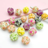18mm Flower Bouquet and Rhinestone Beads(5pcs)