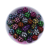 15mm Checkered Silicone Beads