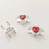 Rhinestone Alloy Crowned Heart with Wings