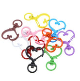 Heart Shaped Snap Clamp Keyrings (10Pc)