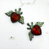 Rhinestone Alloy Crowned Heart with Wings