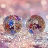 16mm Leaves Glitter Beads-F8