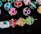 18mm Hearts and Pearl with Rhinestone Beads(5pcs)