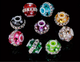 18mm Hearts and Pearl with Rhinestone Beads(5pcs)