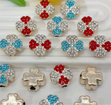 Rhinestone Clover Beads(10pc)