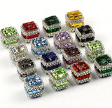 Rhinestone Cube Beads (5 pcs)