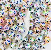 Rough Face Paw Print Beads - J8
