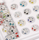 8mm Metal Rhinestone Flower Spacers