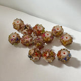 16mm Rhinestone and Cute Flower Beads (5pcs)