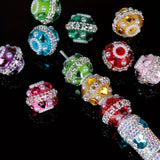 18mm Hearts and Pearl with Rhinestone Beads(5pcs)