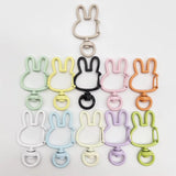 Bunny Ears Shaped Snap Clamp Keyrings (10Pc)