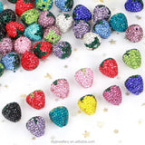 5pc Rhinestone strawberries