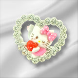 28mm Character Alloy Rhinestone Heart Beads-U12