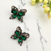 Rhinestone Black Alloy Butterfly