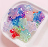 Ombre Cracked Glass Stars Beads