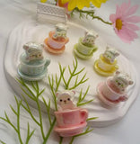 Cute Bear In Coffee Cup Resin Focal
