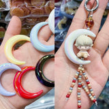 AB Crescent Moon Beads