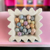 16mm Rough Faced AB Solid Neutrals Mix-F15