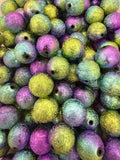 18mm Foil Peacock Colored Bead
