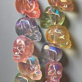 16mm Irridecent Glossy Skull Head Beads