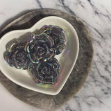 Black AB Rose Focal Beads (5Pcs)