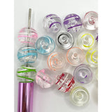 16mm Clear Beads with Painted Swirl Mix-B20