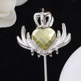 30mm Alloy Crown Rhinestone Hearts-U10
