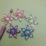 36mm Clear Snowflake Beads Mix (5Pcs)