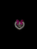 28mm  Alloy Rhinestone Heart Beads