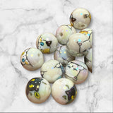 16mm Cute Cat Print Beads Mix-F9