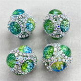 21mm Rhinestone w Gradient Cristal Beads