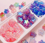 Ombre Cracked Glass Stars Beads